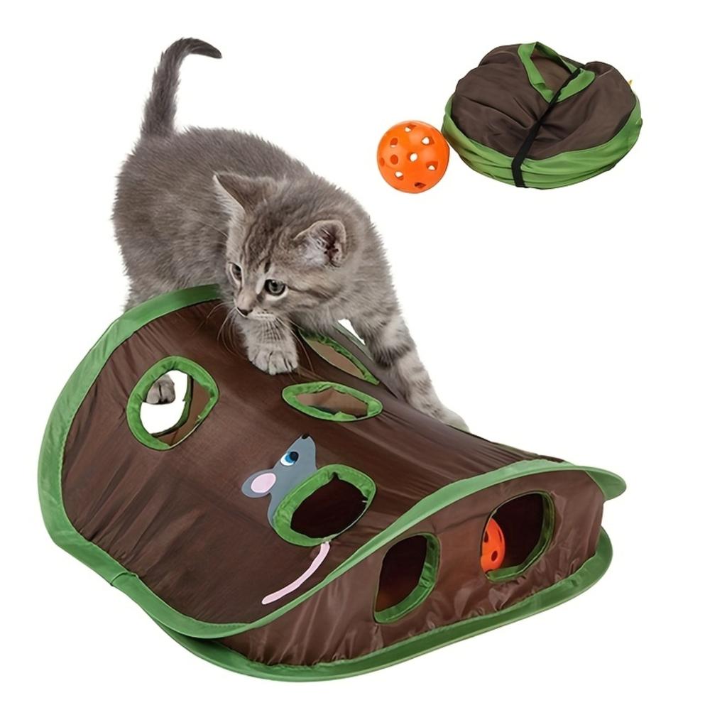 Cat Mice Game Intelligence Toys Pet Educational Toys, Tent With Bell, Tunnel Drill, Cat Toy