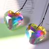 Artificial Crystal Suncatcher Love Heart Wind Chime Garden Wind Bell Ourdoor Yard Hanging Pendants Home Decor Room Decor