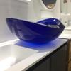 23.6" Bathroom Transparent Resin Counter Top Vessel Sink Lavatory Oval Sky Blue Washbasin