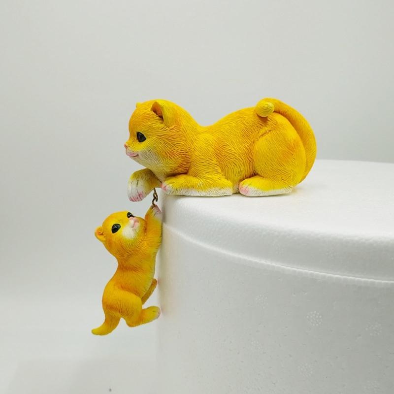 Красочная скульптура кошки-мамы с котятами, подвесное украшение из смолы для сада, улицы и помещений