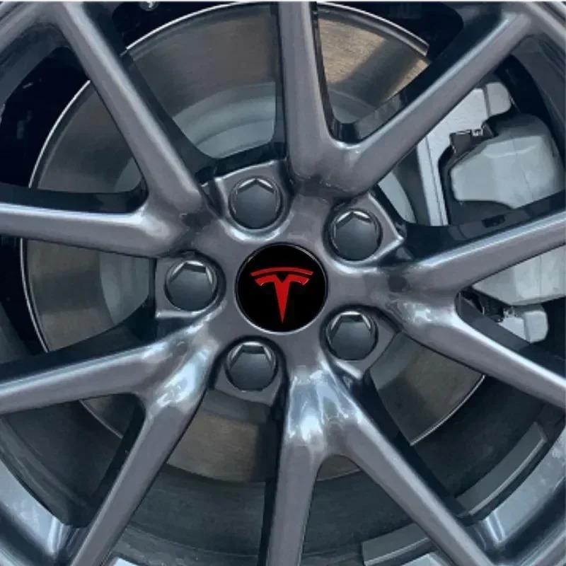 4pcs 25pcs 29pcs Sets 56mm Car Wheel Center Hub Decorative Caps Badge Wheel Lug Nut Protective Cover for Tesla Model 3 Y S X