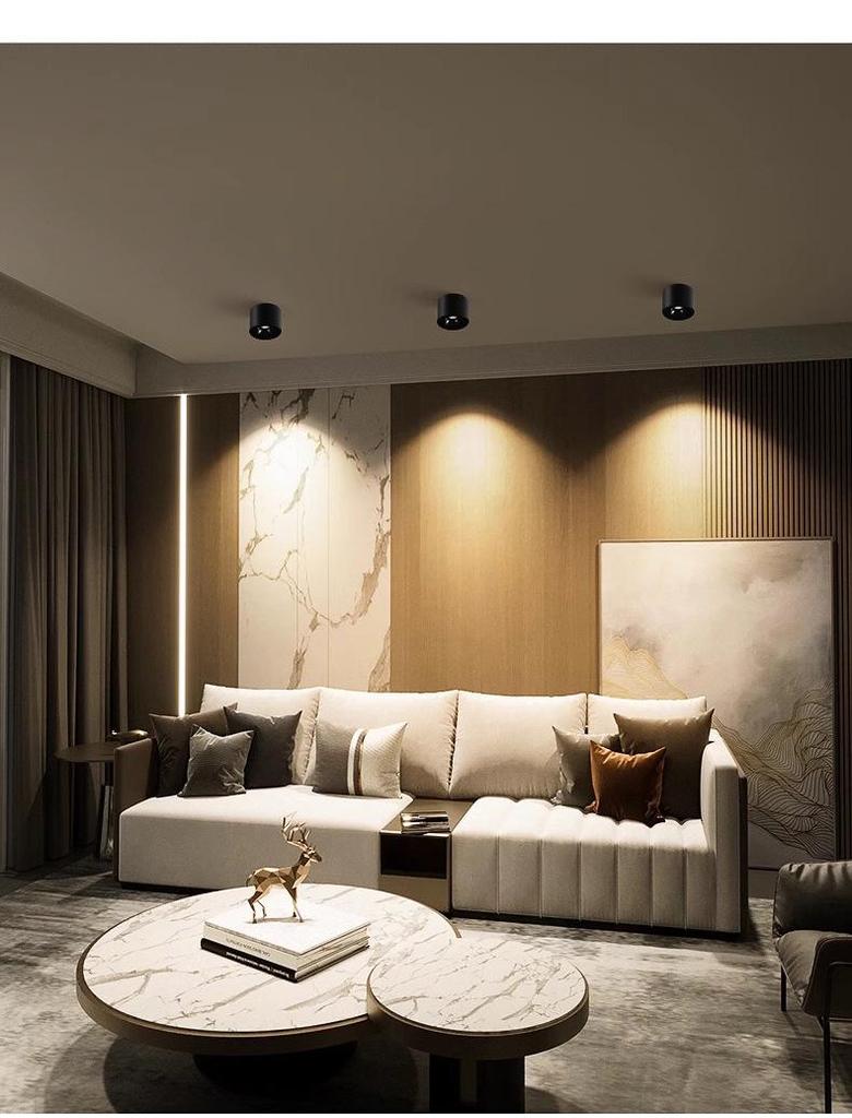 Ultra-Thin Adjustable Angle Anti-Glare Bullseye Spotlight for Living Room Ceiling