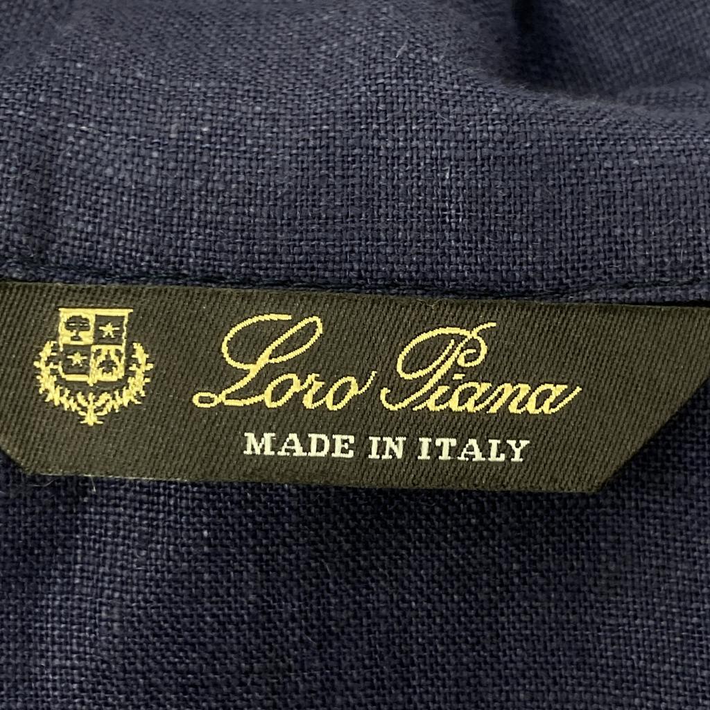 loro piana [Отличное состояние/Одобрено для внутреннего рынка] FAI1188 Платье с рукавом 3/4 из 100% льна S Темно-синий Б/у