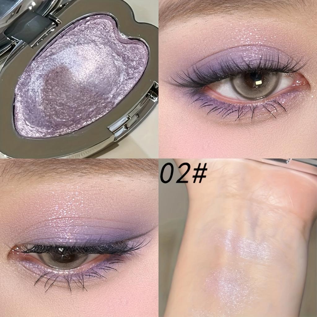Herorange Heart-Shaped Highlighter Eyeshadow - Shimmer Glitter, Creamy Texture, Waterproof, Christmas Gift