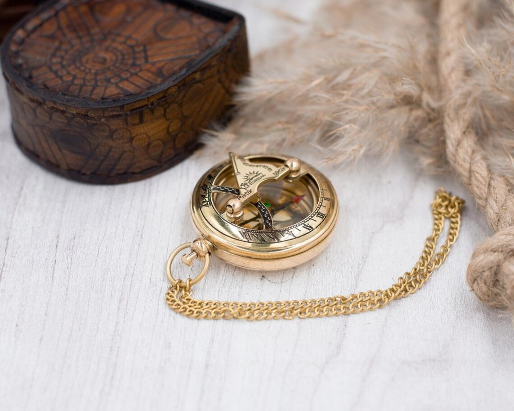 Компас - Подарок на крещение - Подарок на первое причастие Мальчик - Компас на крещение - Подарок на конфирмацию - Компас солнечных часов