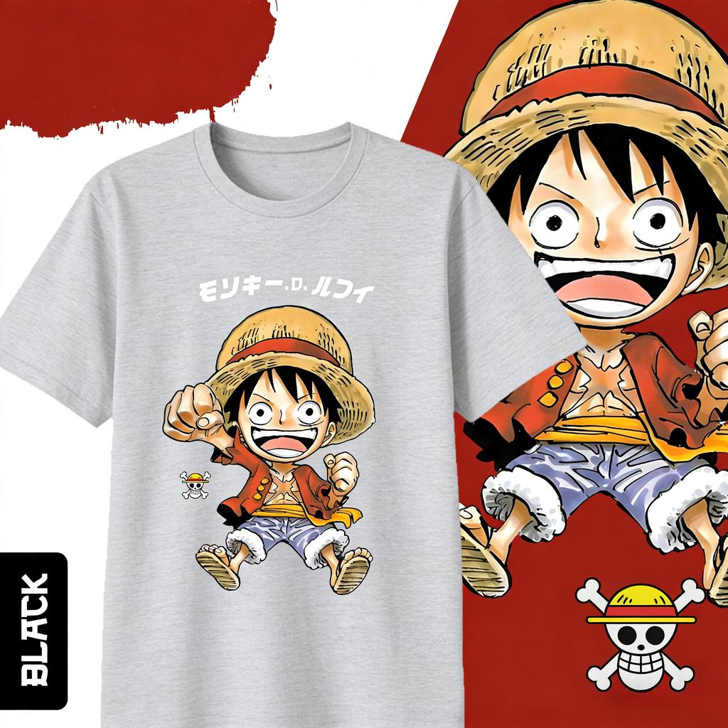 2026 Summer Anime One Piece Monkey D Luffy Printed Cotton Tshirt KidsUnisexsWomens Clothing Fashion Casual Street Tshirt Y2k