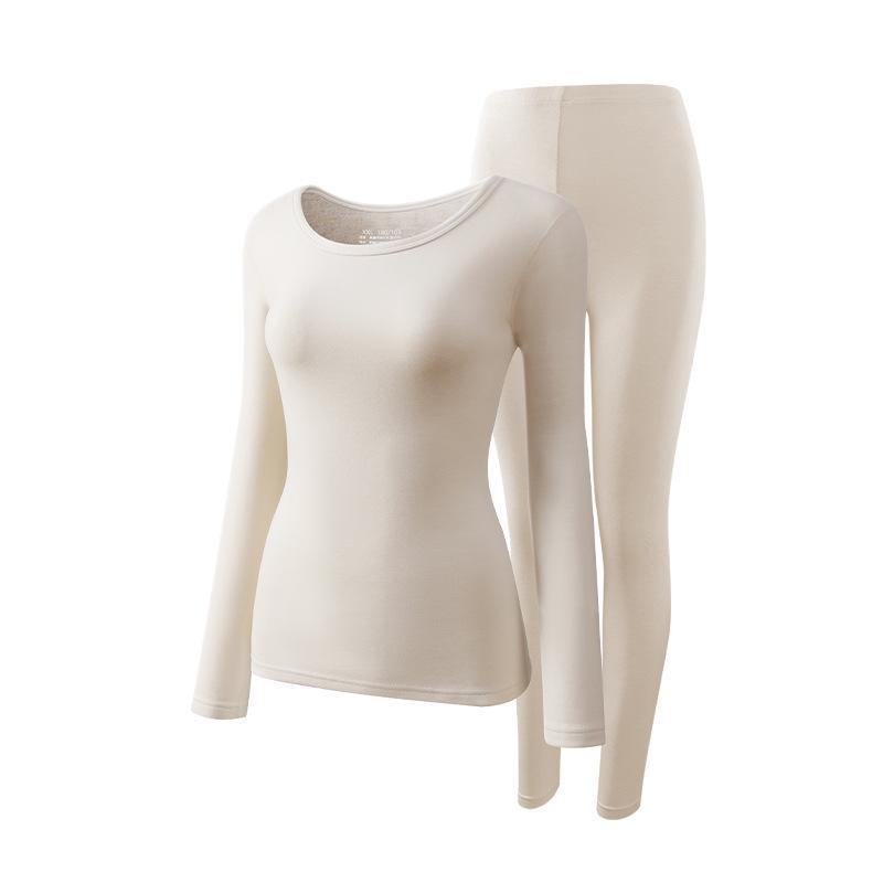 New Wool Silk Thermal Underwear: Women's Slim Fit Round Neck Top & Bottom, Men's Autumn Suit