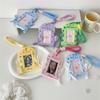 Cute Ballet-Style Ribbon Photocard Holder Plush Card Holder With Lanyard Idol Photo Storage Card Display Protective Pendant Gift