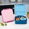 Four-Grid Lunch Box with Stainless Steel Bowl Portable Divided Microwave Oven Bento Box for Teenagers and Workers At School