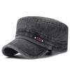 Мужская washed cotton distressed duckbill hat - Дышащая плоская кепка для осени/зимы