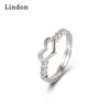 Lindon Classic Copper Alloy Zircon Ring Ladies Jewelry Wedding Promise Party Gift
