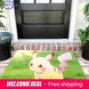 Cute Pastel Pikachu on Green Grass Print Non-slip Doormat, Soft Absorbent Floor Rug for Home Decor