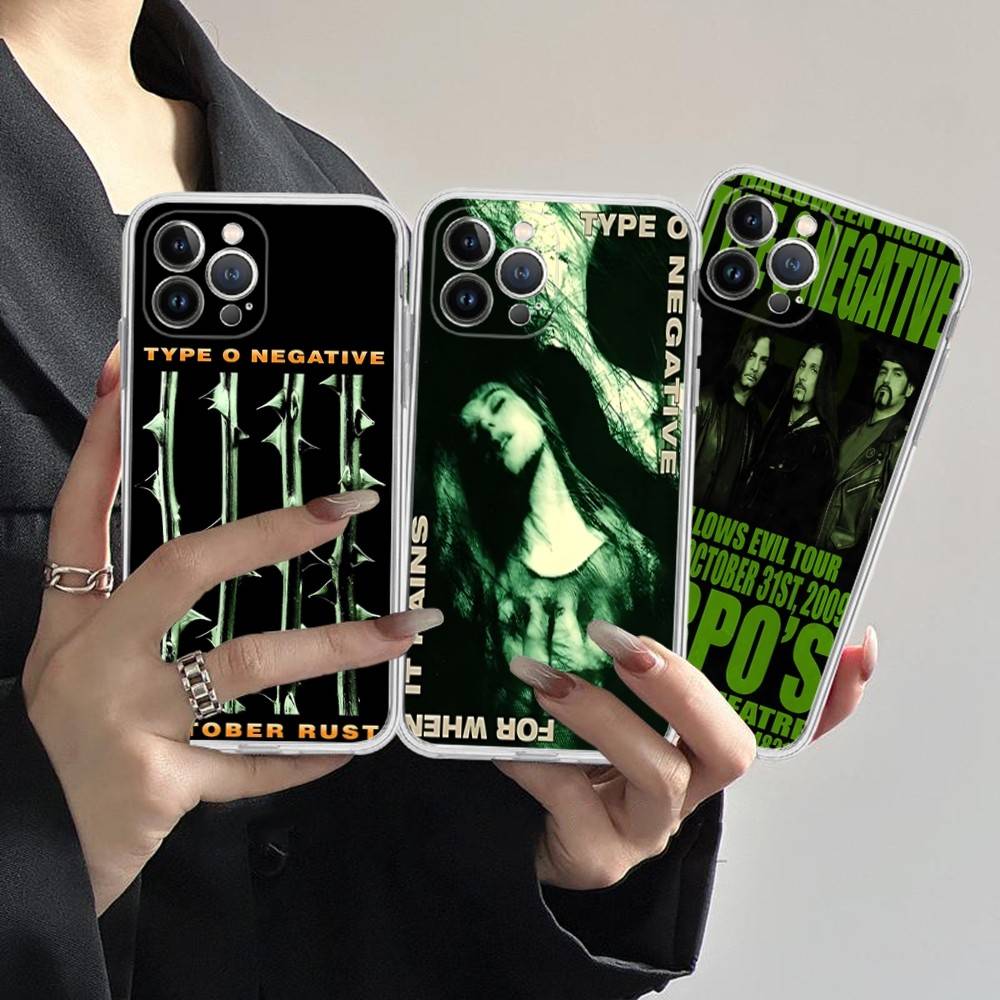 Чехол Rock Band T-Type O Negative Music для IPhone 17 16 15 14 13 12 Mini 11 Pro Max Прозрачный