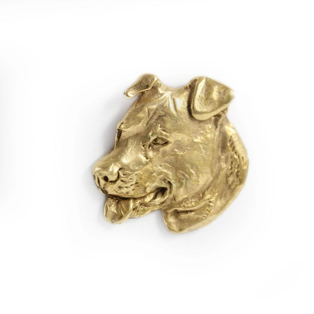 American Staffordshire Terrier, Amstaff - Dog brooch in decorative box, elegant gold-plated pin, Art-Dog brand jacket pin