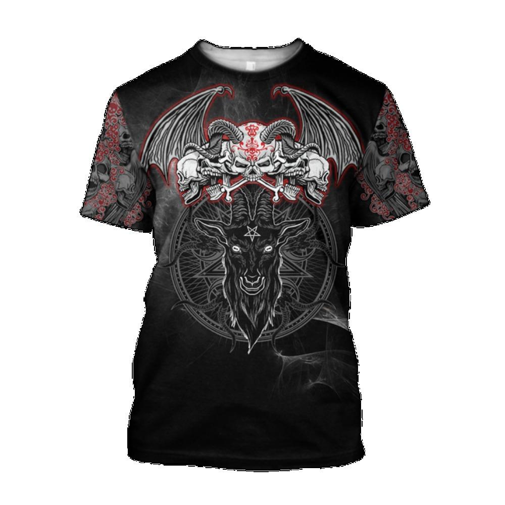 2022 летние новые футболки сатаны и дьявола, мужские рубашки с 3D принтом и короткими рукавами, летние модные рубашки унисекс в стиле Харадзюку