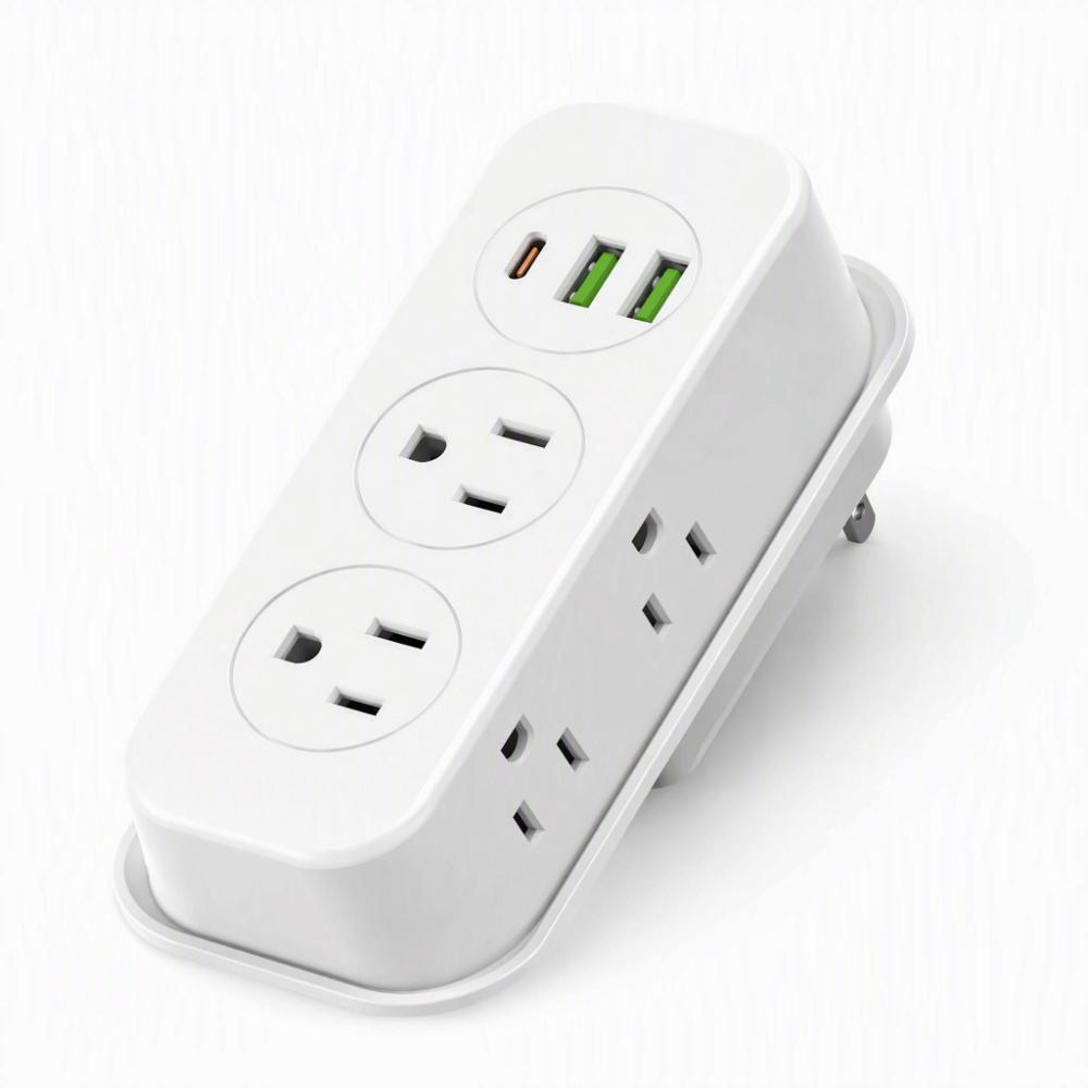 21 Holes Travel Power Strip 6 Outlet Power Strip with USB Compact Extension Cord Canada