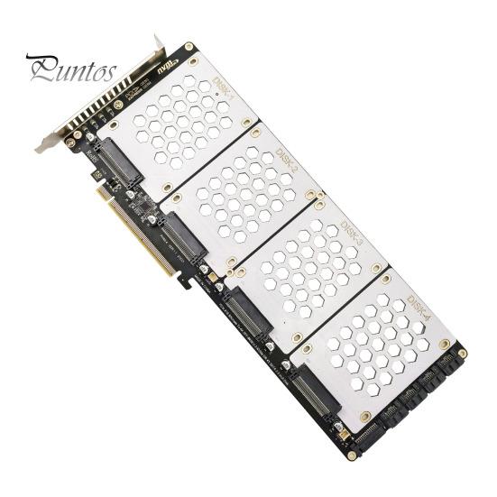 Адаптерная плата U.2 Dual Disk со светодиодным индикатором Переходная плата NVMe to PCIe X16 Широкая совместимость Адаптерная плата для жестких дисков SATA