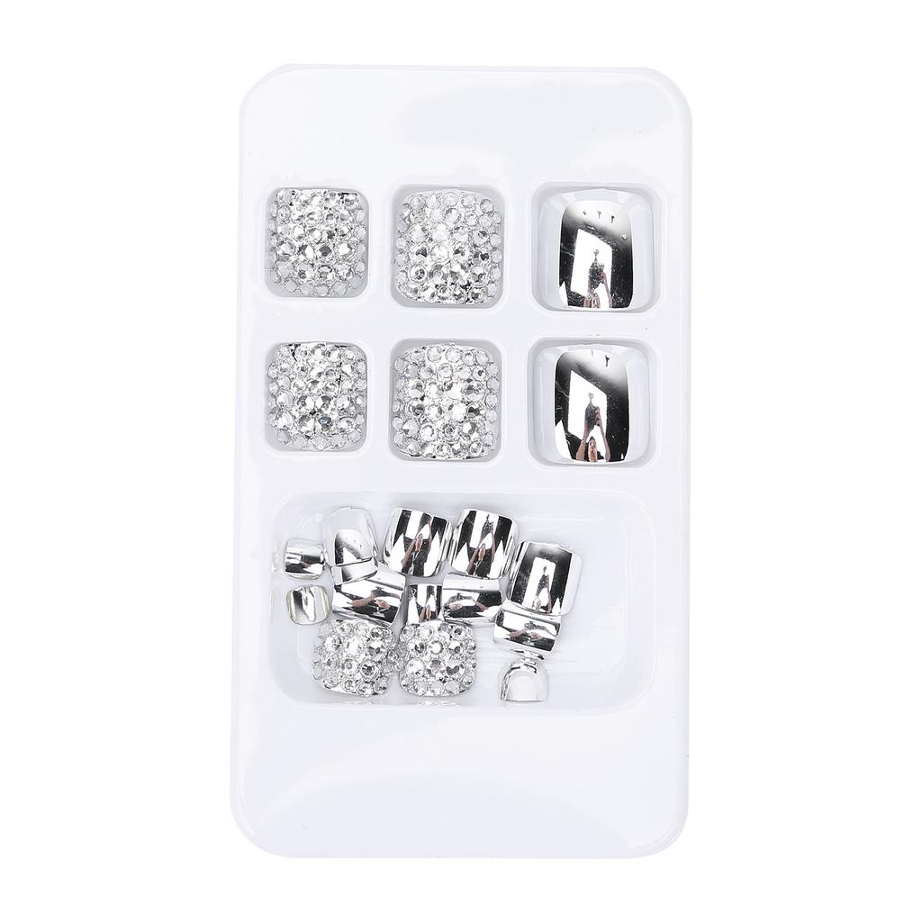 24 шт. Летние блестящие накладные ногти для женщин, искусственные ногти с полным покрытием