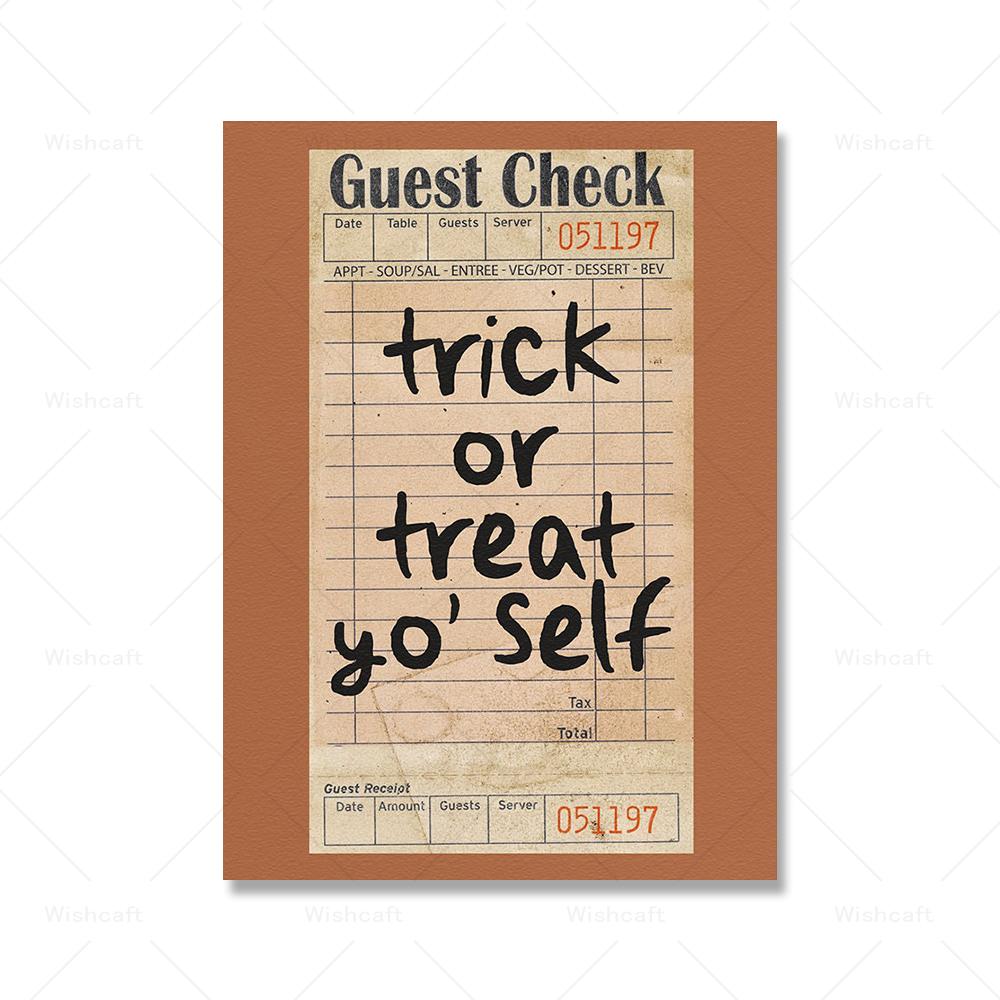 Halloween Spooky Witchy Skeleton Ghost Poster Prints Canvas Painting Cartoon Quote Wall Art Picture for Kids Room Home Decor