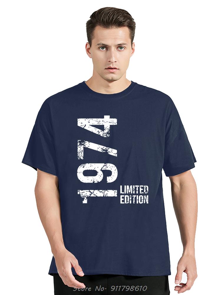 Винтажные футболки 'Рожден в 1974 году' в стиле ретро 70-х, футболка оверсайз унисекс, повседневная модная свободная мягкая уличная одежда