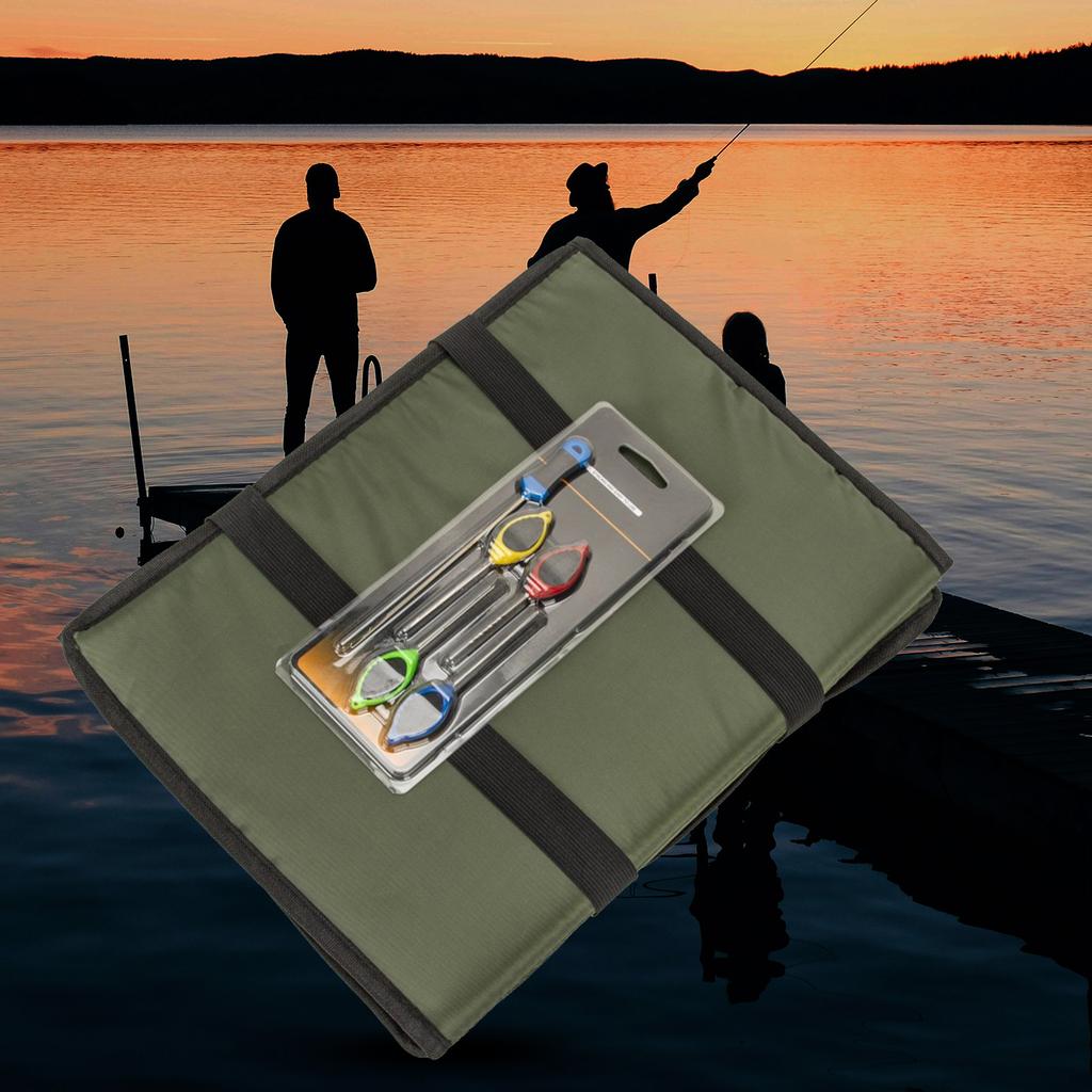 Fishing Unhooking Mat Foldable Padded Landing Mat with Baiting Needle Fish Gear Weigh Slings Mat Fishing Accessories