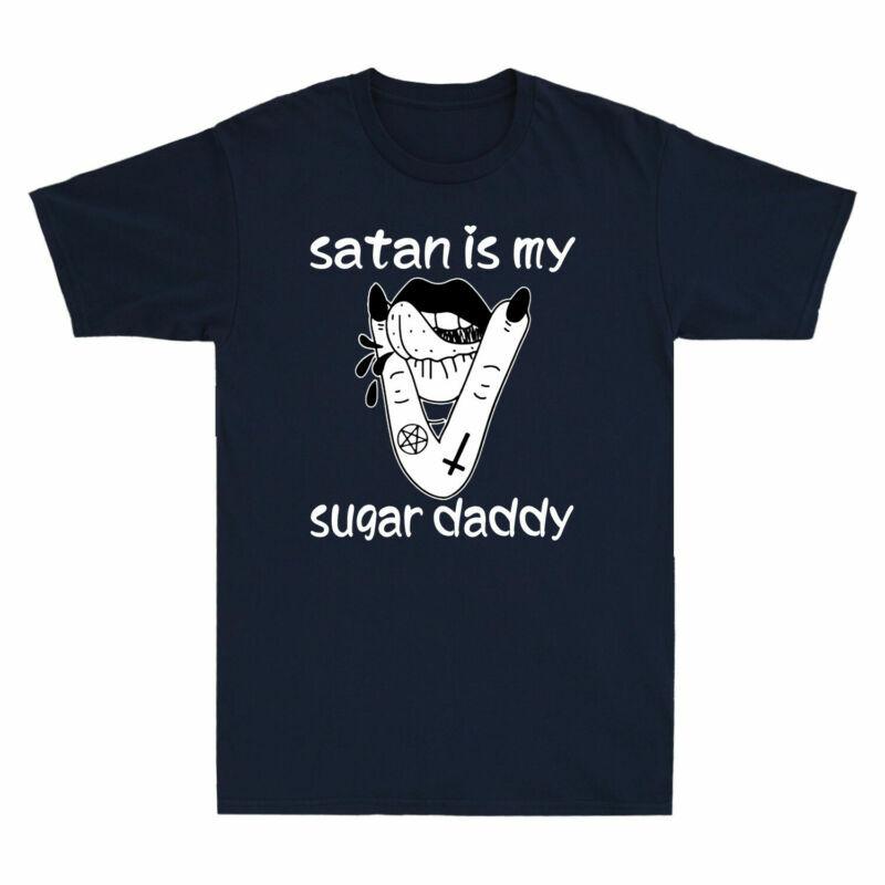 My Sleeve Unisexs Cotton Tshirt Daddy Sugar Funny Short Lips Satan Graphic Is