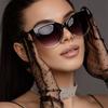 Cat'S Eye Simple Sunglasses Fashion Sunglasses High-End Sunscreen Sunglasses Street Shooting