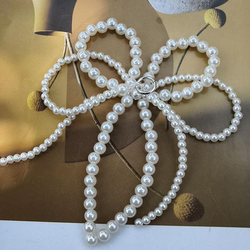 Elegant Pearl Bowknot Charm For Jewelry Making Diys Keychain Necklace Earrings Crafts Shoe Buckle Ornament Accessories