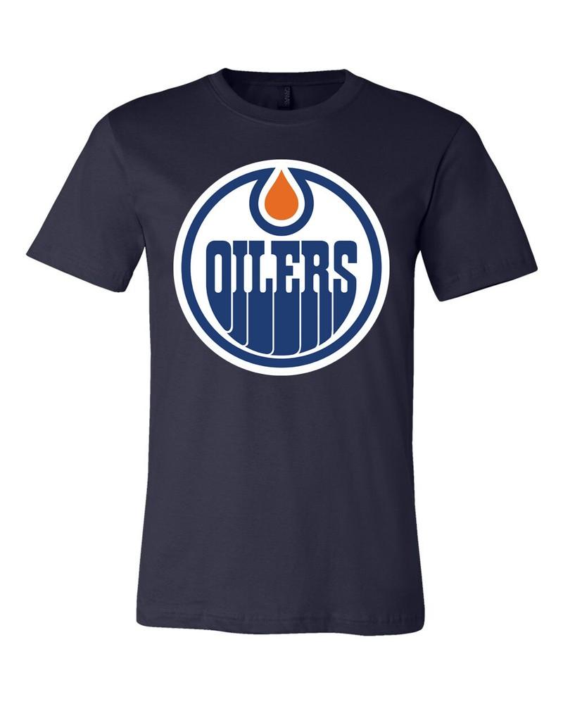 Футболка с логотипом основной команды Edmonton Oilers S-6XL Отслеживание!! Футболка Unisex