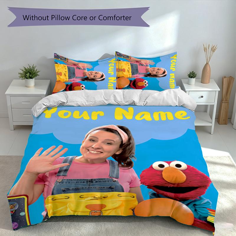 3pcs Custom Name Ms. Rachel Set,Includes 1 Duvet Cover and 2 Pillowcases,All-season Bedroom Decor