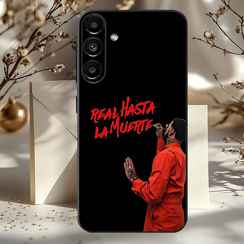 A-Anuel AA BBY BOO Phone Case For Samsung Galaxy A73,31,32,72,41,53,52,71,22,5G,Note,J7,8,9 Soft Black Cover