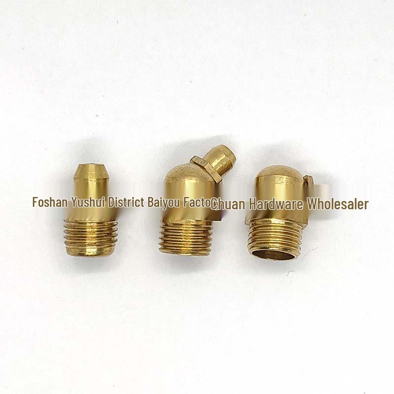 Латунная насадка для масла и смазки: M6/M8/M10/M12, Прямой и изогнутый тип, Смазочный ниппель 45°/90°.