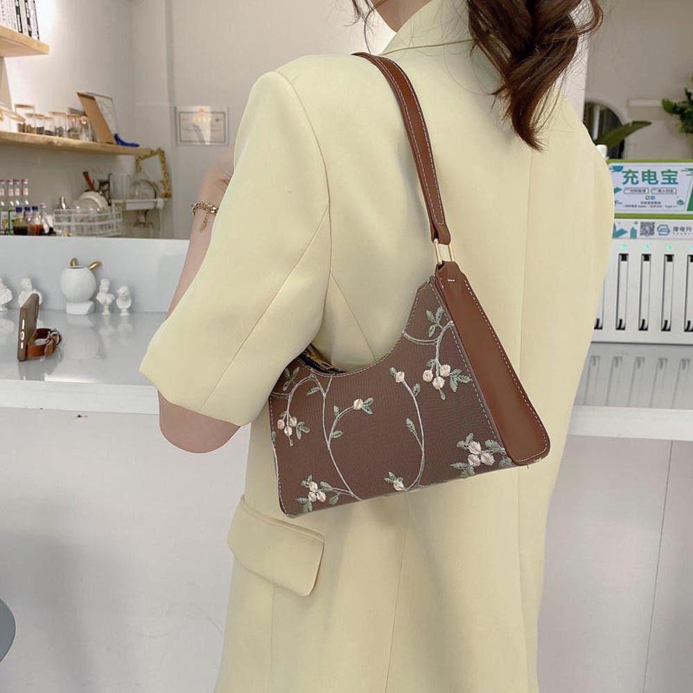 Small Handbag Embroidery Flower Korean Handbag Mini Messenger Bags Shoulder Bags Women Underarm Bag