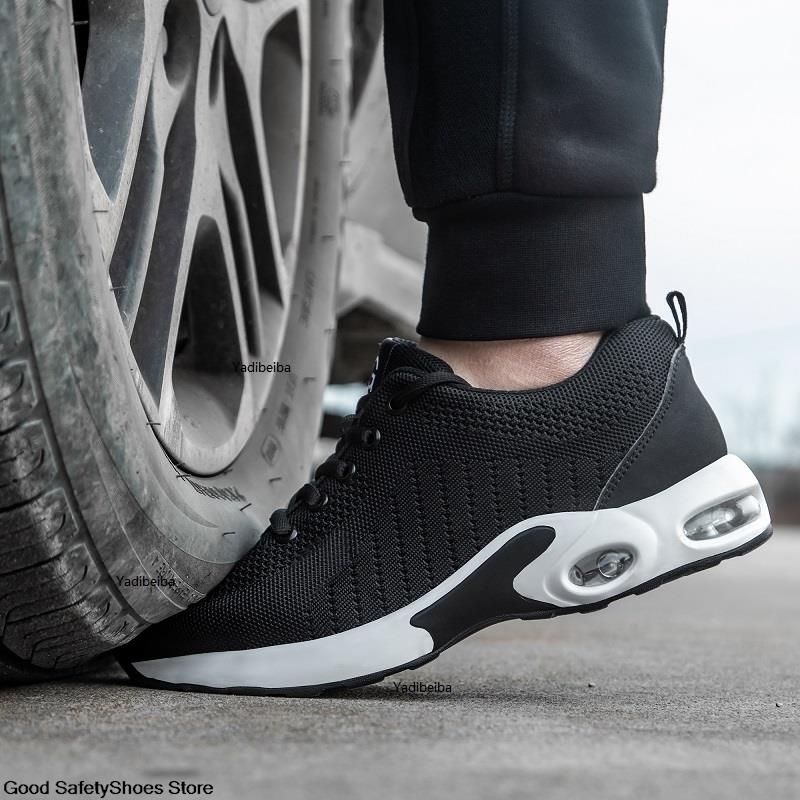 Защитная обувь со стальным подноском для мужчин и женщин, рабочая обувь для защиты, легкие защитные ботинки, воздушная подушка, неубиваемая обувь