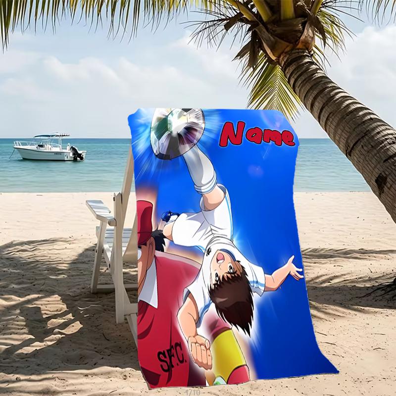 Customizable personalized beach towels Captain Tsubasa Dream Team themed designs.Suitable for the beach, yoga, sports;ideal as beach accessories