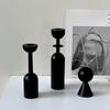 3Pcs/Set Vintage Candlestick Ornament Minimalist Candelabra Wooden Candle Holder  Living Room