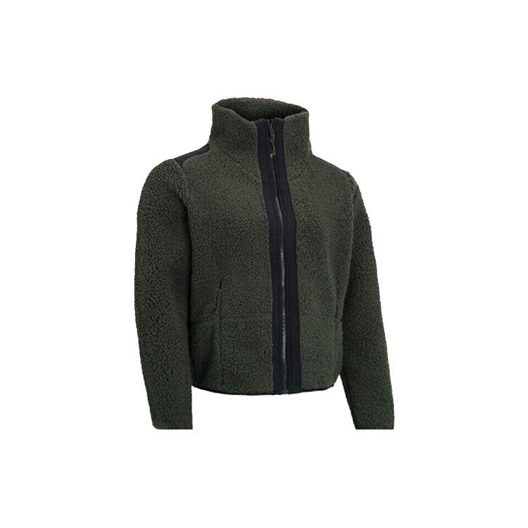 Under Armour Fleece Panel Letter Logo Print Jacket Women Jackets Green 1357479-310