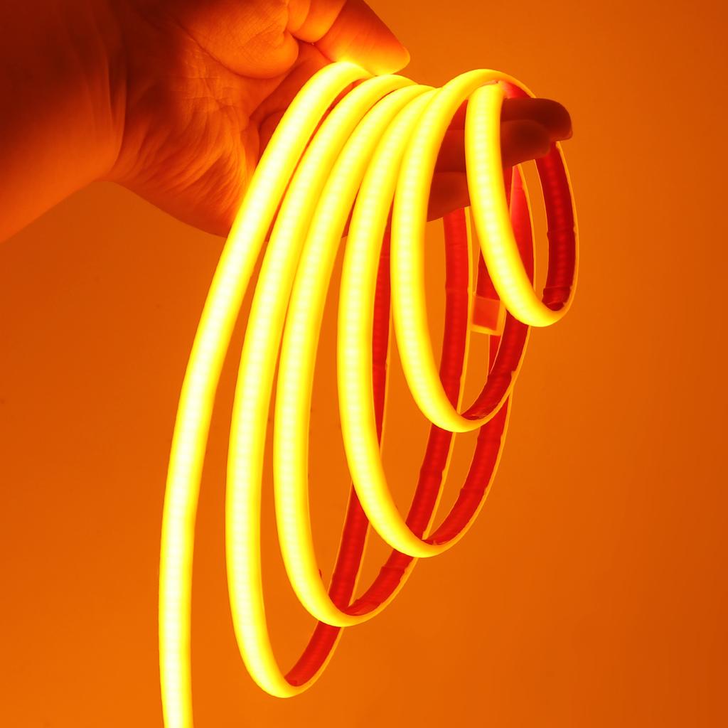 12V 24V IP68 Waterproof COB Neon Strip Hight Bright 320Leds/M Yellow/Pink/Red/White/I Blue/Pink Flexible Ribbon Rope LED Light