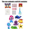 8 Pcs Children Felt Sewing Kit Ocean Animals DIY Art Craft Felt Set Beginners Sewing Set for Boys