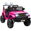 Kids Electric Car 12V, Electric Kids' Car with 2.4 GHz Remote Control, 2 Motors, Horn, LED, Music, for 3-8 Years, Pink