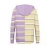 Женская толстовка с длинными рукавами в полоску с принтом пэчворк, карман на молнии, куртка с капюшоном