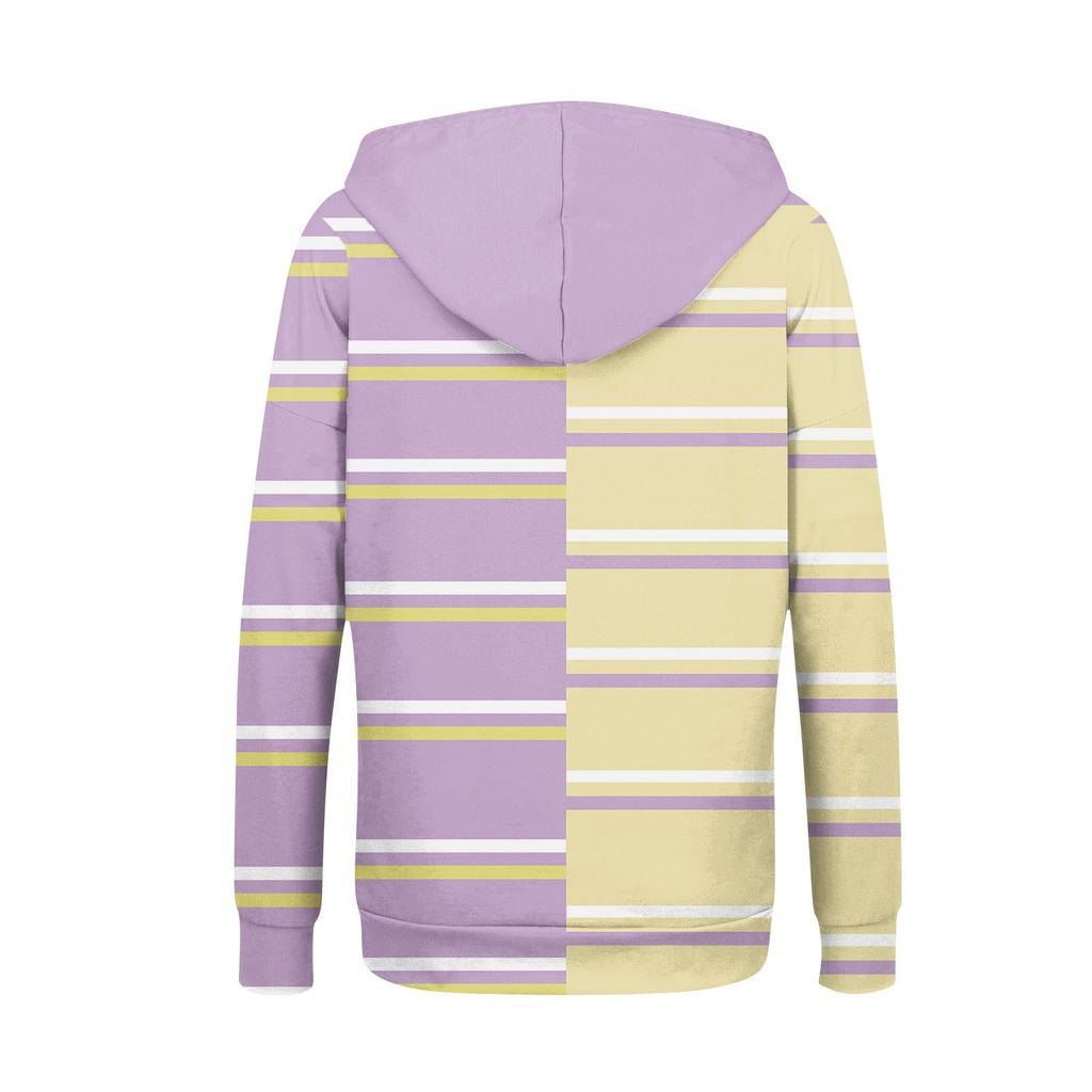 Женская толстовка с длинными рукавами в полоску с принтом пэчворк, карман на молнии, куртка с капюшоном