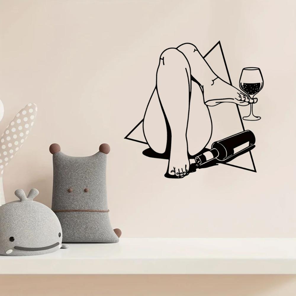 Charming 1pc Metal Wall Art - Cyberpunk Wine Drinker. A Delightful Addition To Home Bar Decor and a Great Housewarming Present.