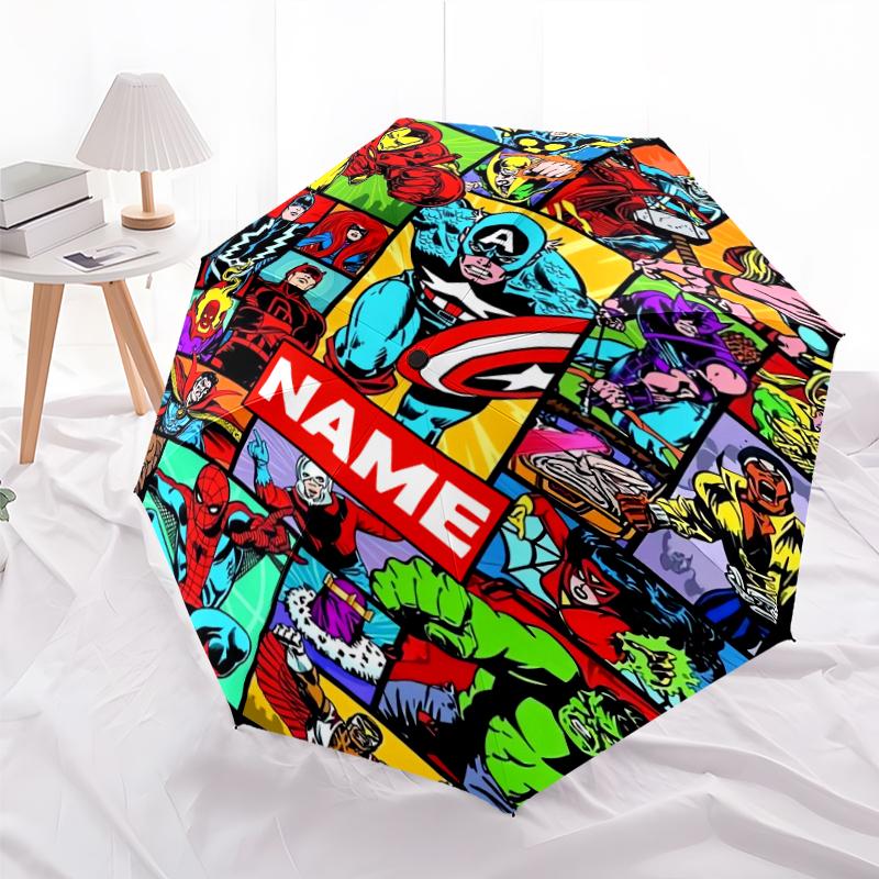 Personalized Name M-Marvel Print Umbrella - Automatic Open/Close, Eight-Rib Durable Frame, Automatic Folding Umbrella