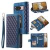 Style 005 For Google Pixel 9/9 Pro Wallet Case Rhombus PU Leather Zipper Phone Cover