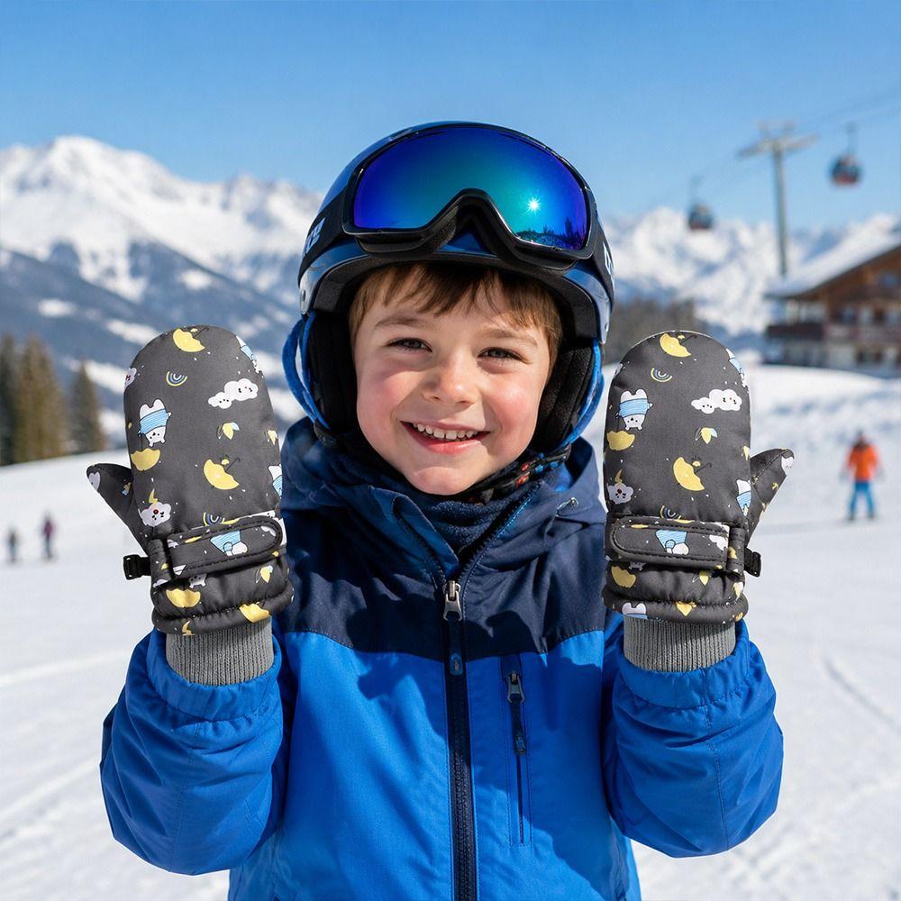 Non-slip Children Ski Gloves Warm Kids Winter Mittens Cute Snow Gloves Children Kids