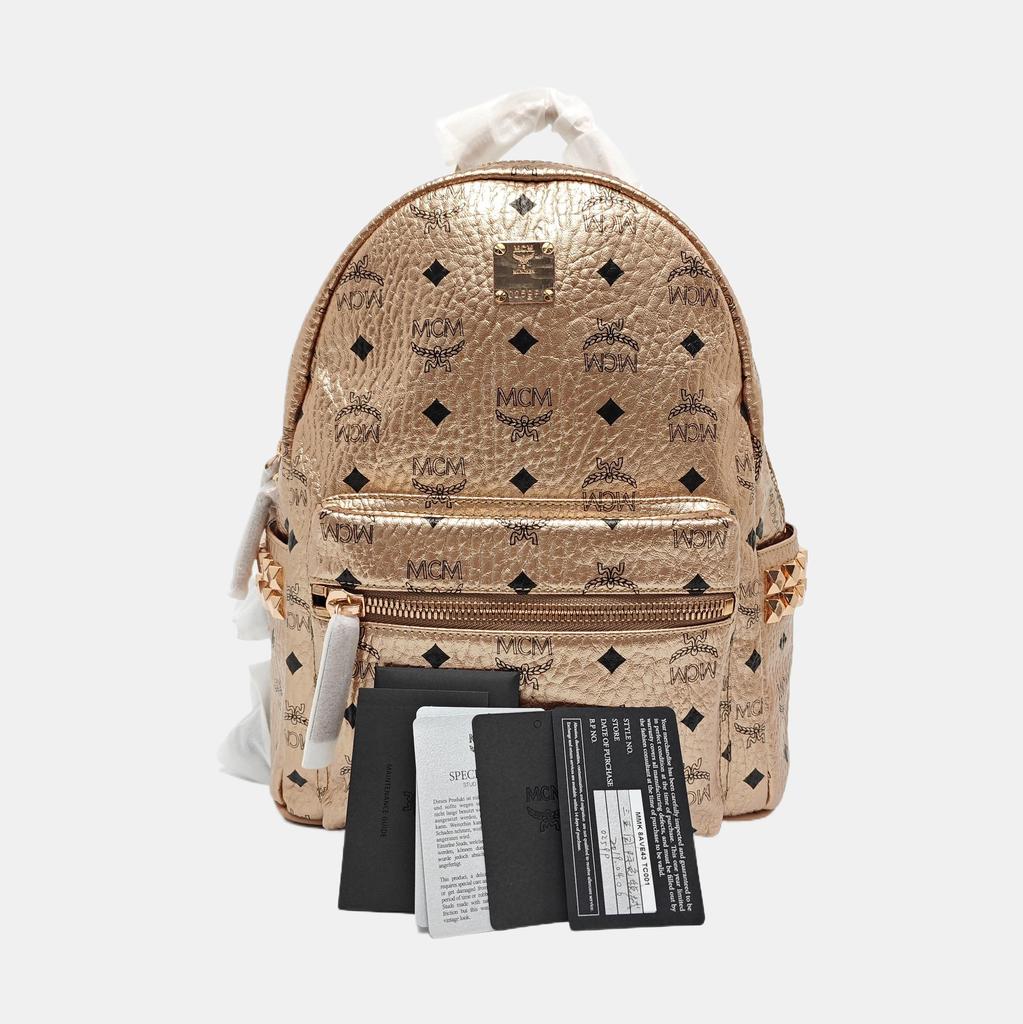 [Pre-Owned] Stark Mini Rose Gold Coated Canvas Monogram Studded Backpack - Very Good #7Y11KA
