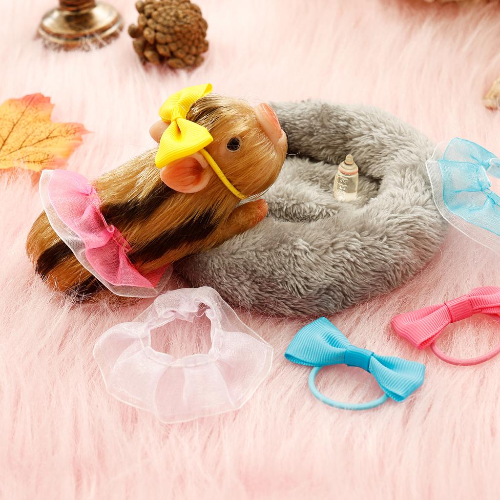 5-дюймовая силиконовая кукла-поросенок, игрушка, реборн, мини-кукла-поросенок, эластичный, реалистичный, мягкий, милый поросенок с одеждой, аксессуары для детей, подарок