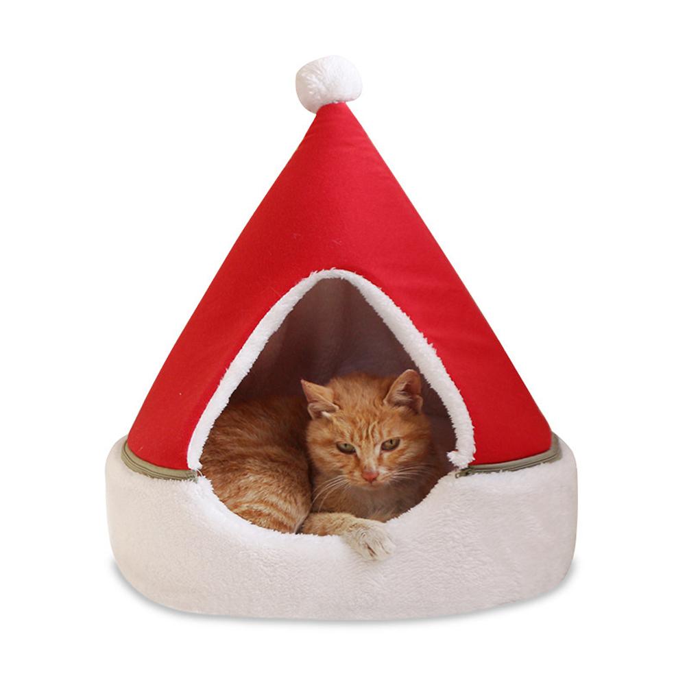 Cat Tent Cave Bed Christmas Tree Cat House Bed Comfortable Triangle Cat Bed Pet Tent House