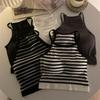 Women's Padded Ribbed Tank Top Summer Sleeveless Racerback Basic Top with Built-in Bra Spaghetti Strap Camisole Crop Top